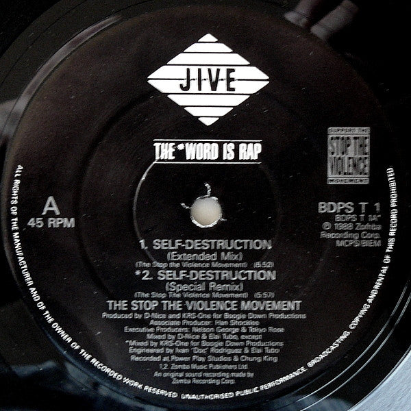 The Stop The Violence Movement : Self Destruction (12")