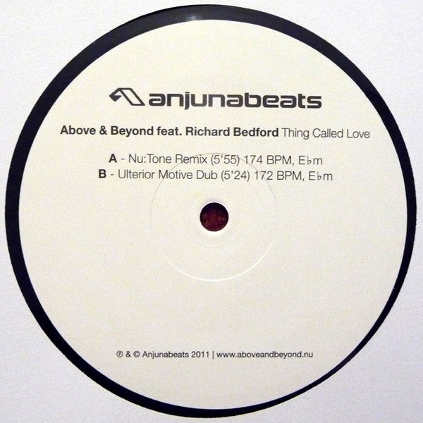 Above & Beyond Feat. Richard Bedford : Thing Called Love (12")