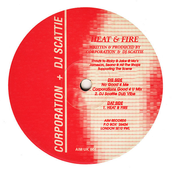 Corporation + DJ Scattie : Heat & Fire (12")