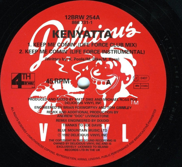 Kenyatta : Keep Me Comin' (12")