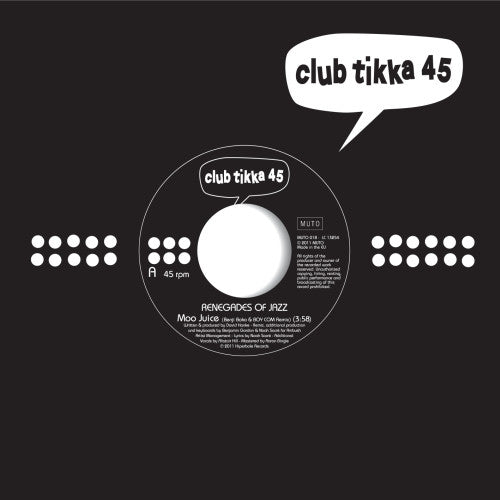 Renegades Of Jazz / Timax : Moo Juice (Benji Boko & Boy Com Remix) / Ramsey's Groove (Renegades Of Jazz Remix) (7", Ltd, 45r)