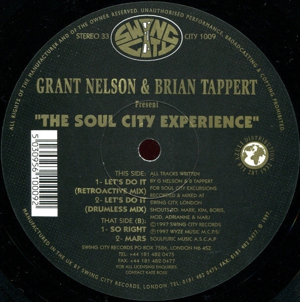 Grant Nelson & Brian Tappert Present The Soul City Experience : Let's Do It (12")