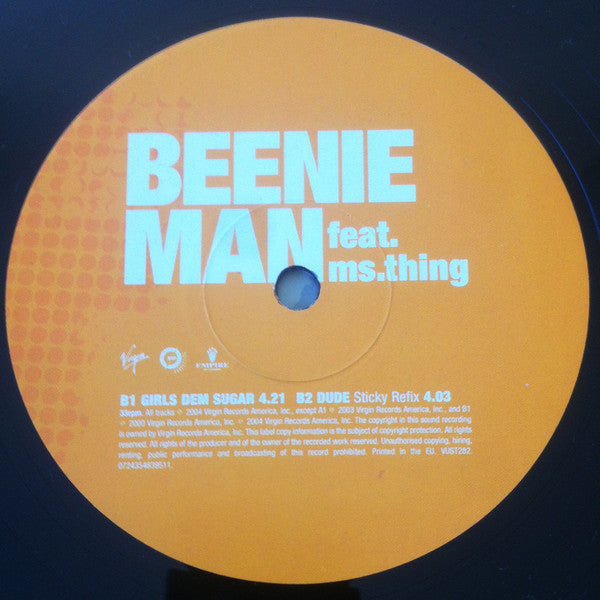 Beenie Man : Dude / Girls Dem Sugar (12")