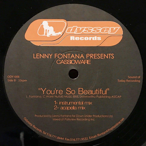 Lenny Fontana Presents Cassio Ware : You're So Beautiful (12")