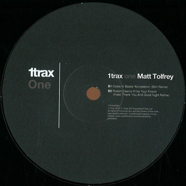 Various : 1trax One: Matt Tolfrey (12", EP)