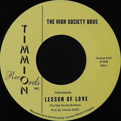 Willie West And The High Society Bros* : Lesson Of Love (7")