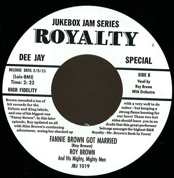 Roy Brown & His Mighty-Mighty Men : Mr. Hound Dog's In Town / Fannie Brown Got Married (7", Single, Ltd, RE)