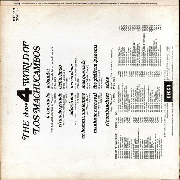 Los Machucambos : The Phase4 World Of Los Machucambos (LP, Comp)