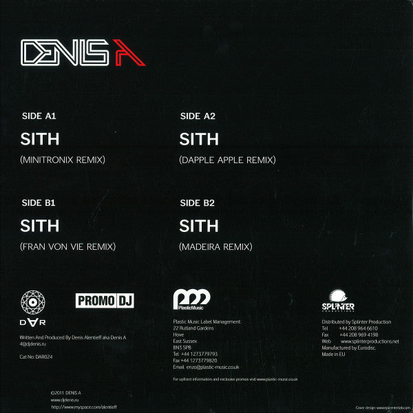 Denis A : Sith (Remixes) (12")