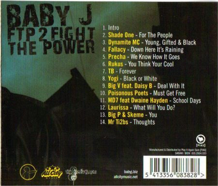 Baby J : FTP 2 Fight The Power (CD, Album)