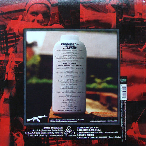 J-Zone : S.L.A.P. B/W Ho Kung-Fu & County Check Pimpin' Rmx (12")