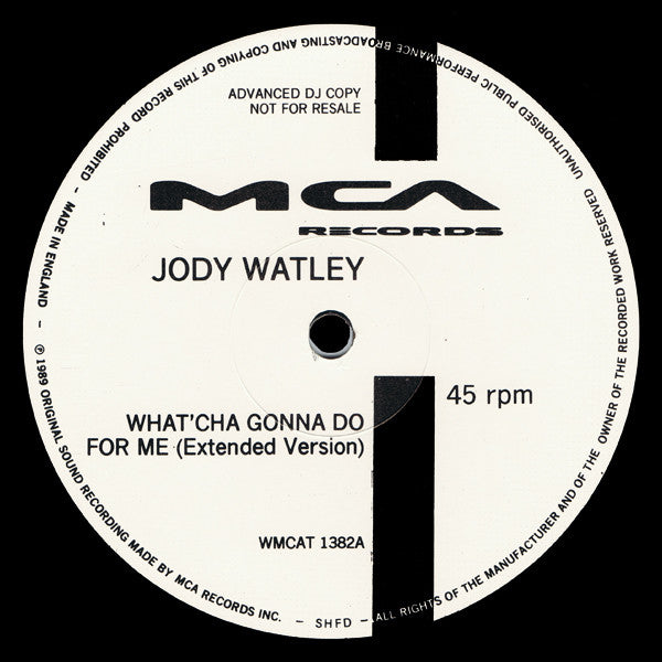 Jody Watley : What'cha Gonna Do For Me (12", Promo)