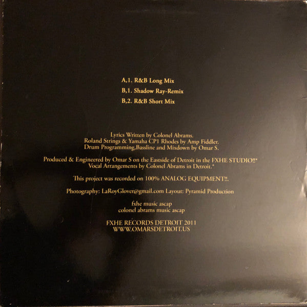 Omar-S Presents Colonel Abrams : Who Wrote The Rules Of Love (12")