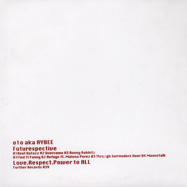 o1o aka Aybee : Futurespective (12", Ltd)