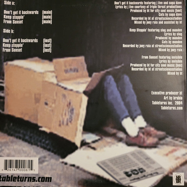 J-Live / Slug / Invisible (3) : Don't Get It Backwards / Keep Steppin' / From Sunset (12")