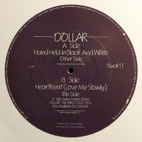 Dollar : Hand Held In Black And White (12", Single, Whi)