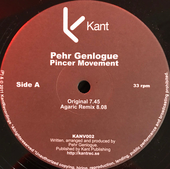 Pehr Genlogue : Pincer Movement (12")