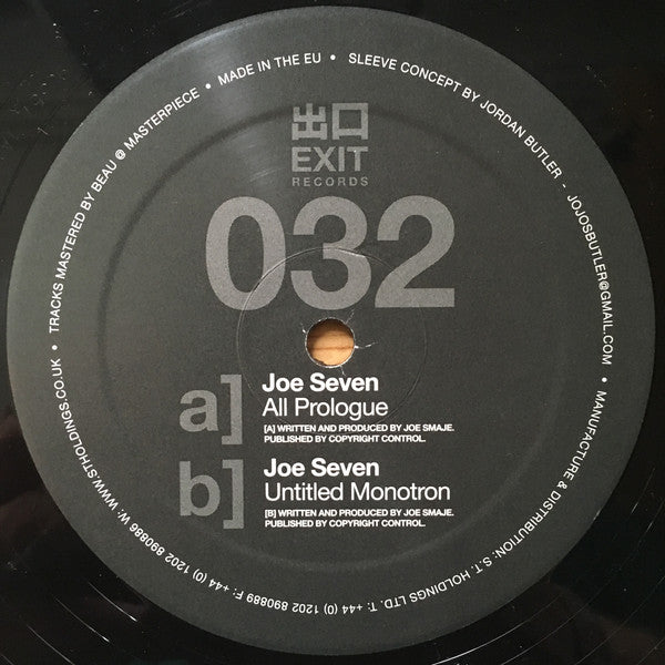 Joe Seven (2) : All Prologue / Untitled Monotron (12")