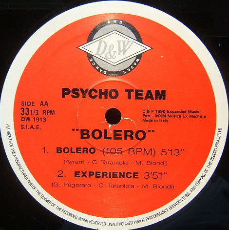 Psycho Team : Bolero (12")