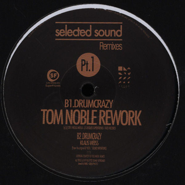 James Pants / Tom Noble (3) / Klaus Weiss : Selected Sound Remixes Pt.1 (12")
