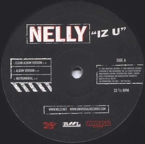 Nelly : Iz U (12", Promo)