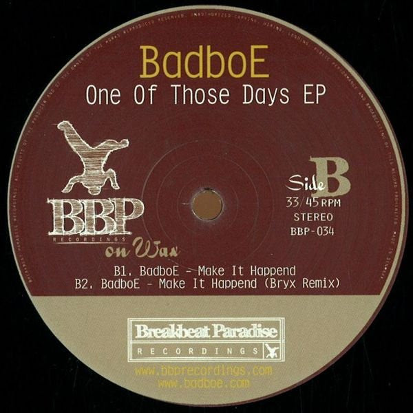 Badboe : One Of Those Days EP (12")