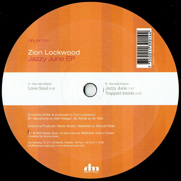 Zion Lockwood : Jazzy June EP (12", EP)