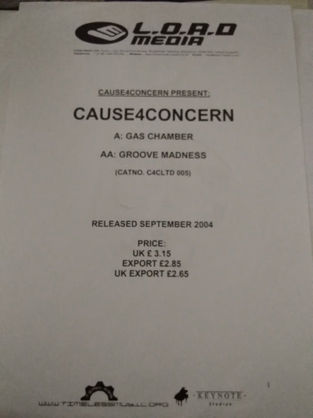 Cause 4 Concern : Gas Chamber / Groove Madness (12", Ltd, W/Lbl)