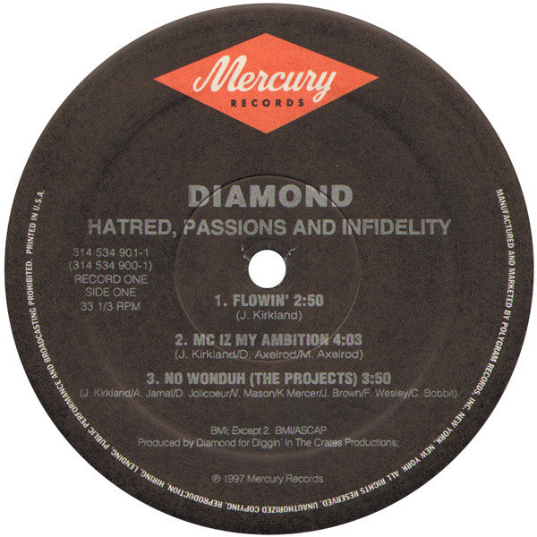 Diamond D : Hatred, Passions And Infidelity (2xLP, Album)