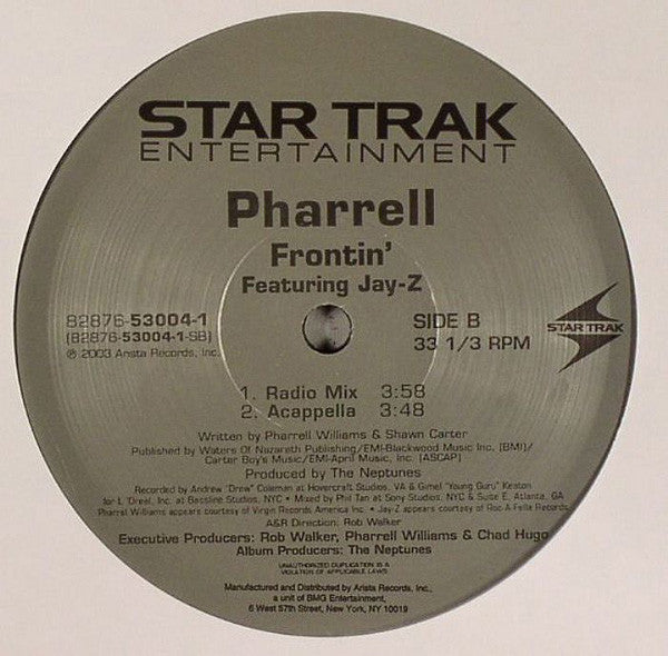 Pharrell Williams Featuring Jay-Z : Frontin' (12")