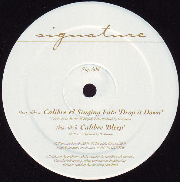 Calibre & Singing Fats : Drop It Down / Bleep (12")