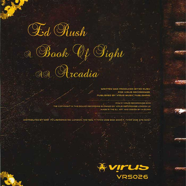 Ed Rush : Book Of Sight / Arcadia (12")
