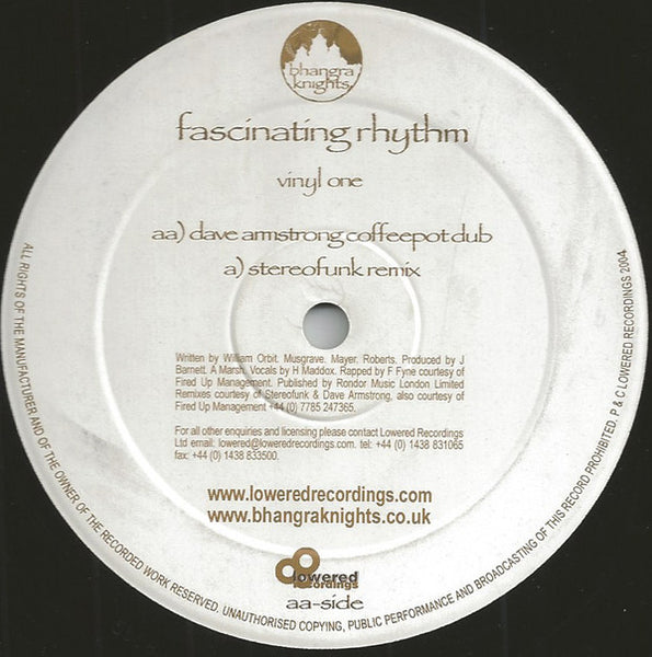 Bhangra Knights : Fascinating Rhythm (12")