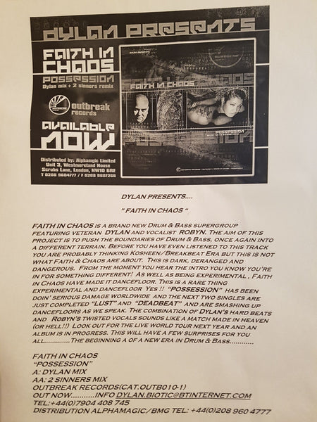 Faith In Chaos : Possession (12", W/Lbl, Sti)