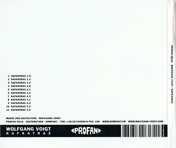 Wolfgang Voigt : Kafkatrax (CD, Album)