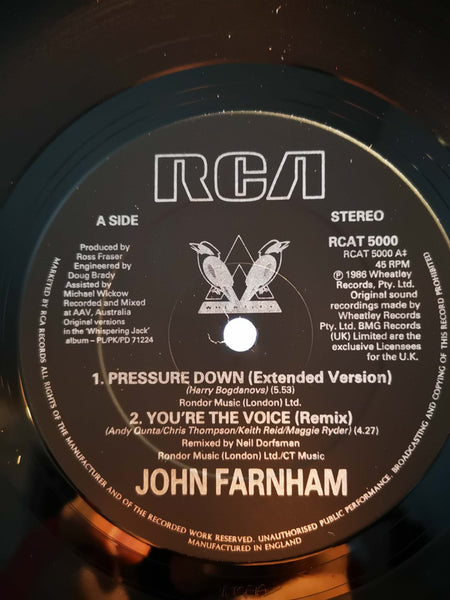 John Farnham : Pressure Down (12", Maxi)