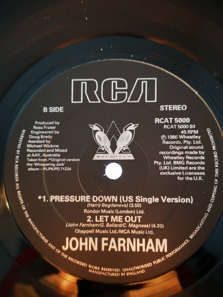 John Farnham : Pressure Down (12", Maxi)