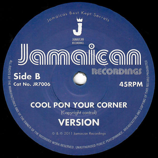 Barry Brown : Cool Pon Your Corner (7", Single)