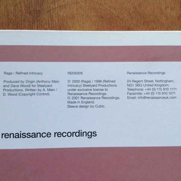 Origin : Rage / Refined Intricacy (12")