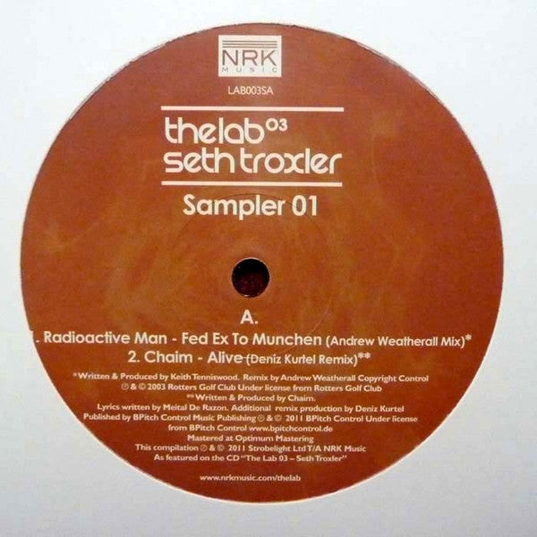 Seth Troxler : The Lab 03 - Sampler 01 (12", Smplr)