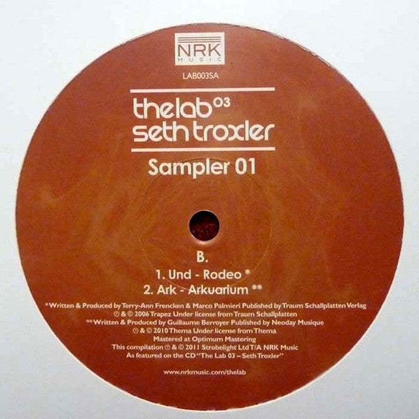 Seth Troxler : The Lab 03 - Sampler 01 (12", Smplr)