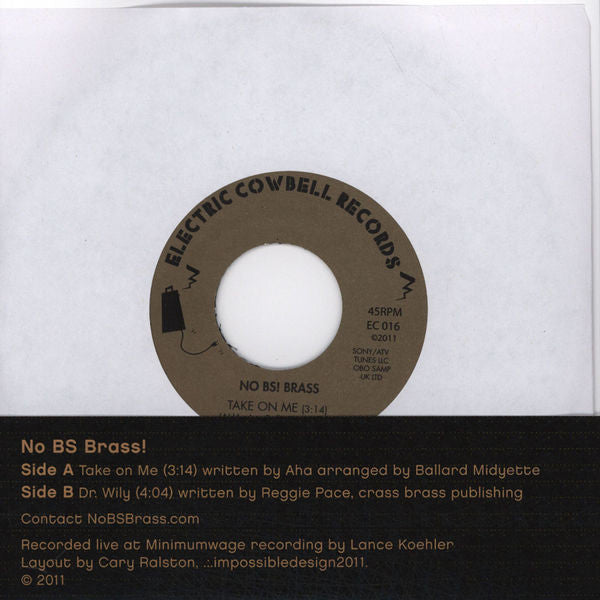 No BS Brass Band : Take On Me (7")