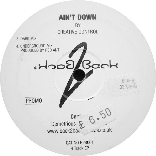 Creative Control Featuring Radika : Ain't Down (12", EP, Promo)