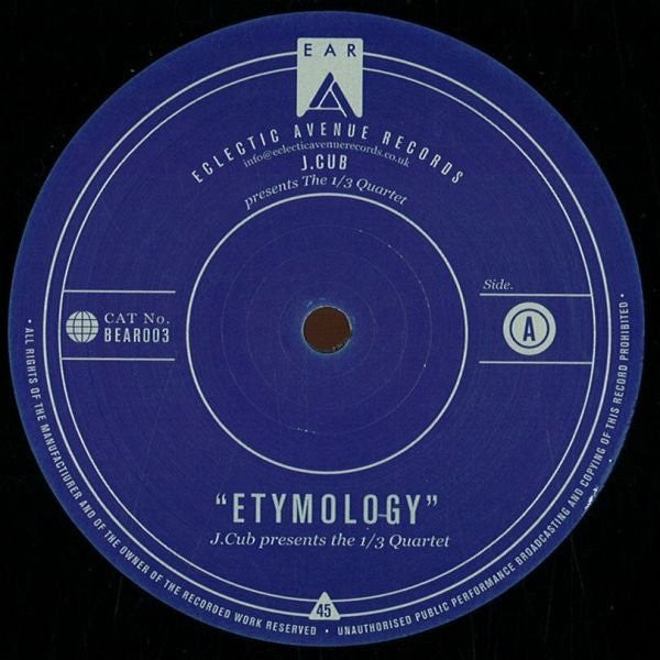 J.Cub Presents The 1/3 Quartett : Etymology (12")