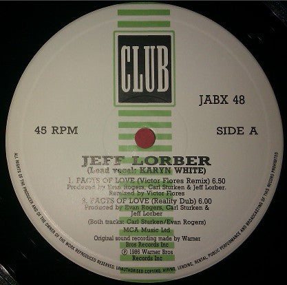 Jeff Lorber : Facts Of Love (12", RE)