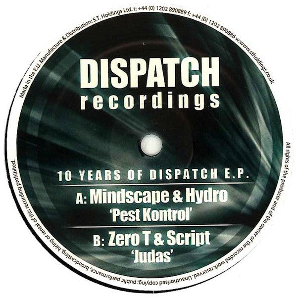 Mindscape (2) & Hydro (6) / Zero Tolerance & Script (3) : 10 Years Of Dispatch E.P. (12", EP)