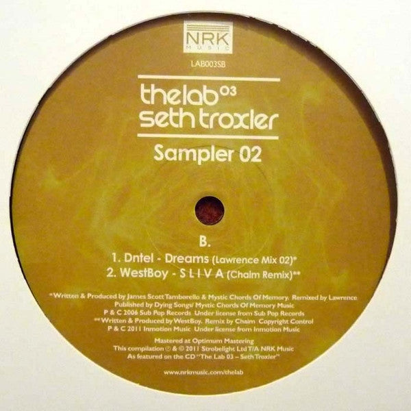 Seth Troxler : The Lab 03 - Sampler 02 (12", Smplr)