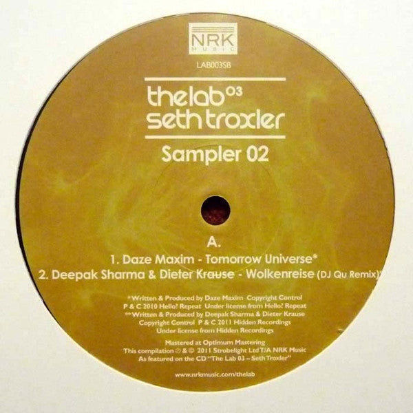 Seth Troxler : The Lab 03 - Sampler 02 (12", Smplr)