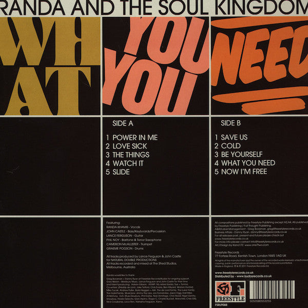 Randa And The Soul Kingdom : What You Need (LP, Album)