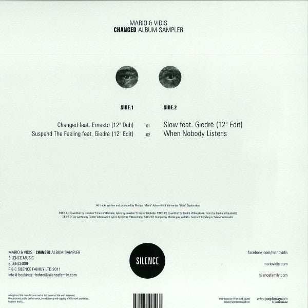 Mario Basanov & Vidis : Changed Album Sampler (12", Smplr)